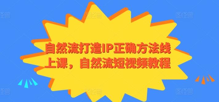 自然流打造IP正确方法线上课，自然流短视频教程-泱泱学习社