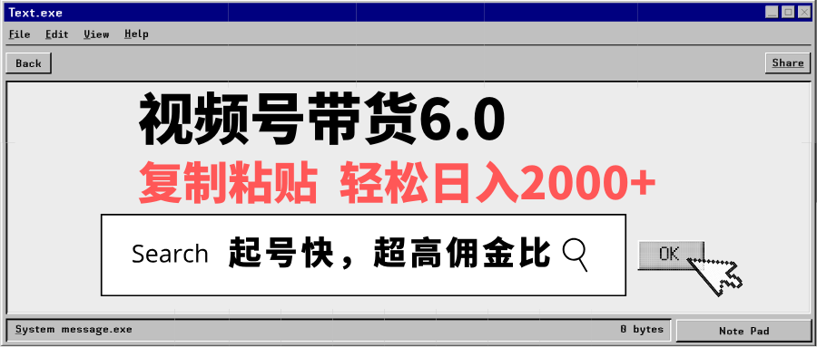 视频号带货6.0，轻松日入2000+，起号快，复制粘贴即可，超高佣金比-泱泱学习社