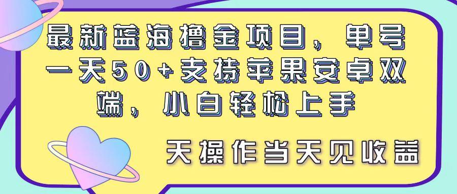 最新蓝海撸金项目，单号一天50+， 支持苹果安卓双端，小白轻松上手 当…-泱泱学习社