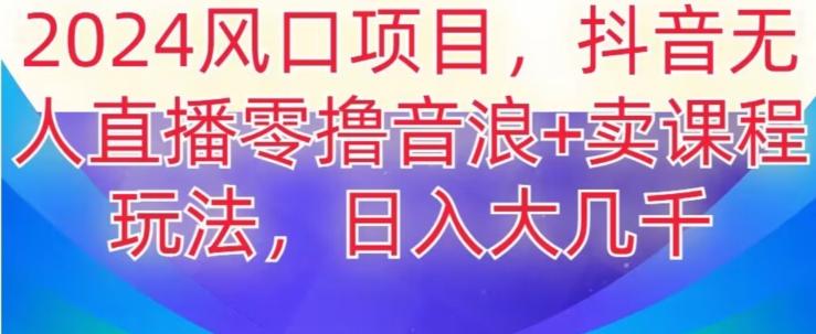 2024风口项目，抖音无人主播撸音浪+卖课程玩法，日入大几千【揭秘】-泱泱学习社