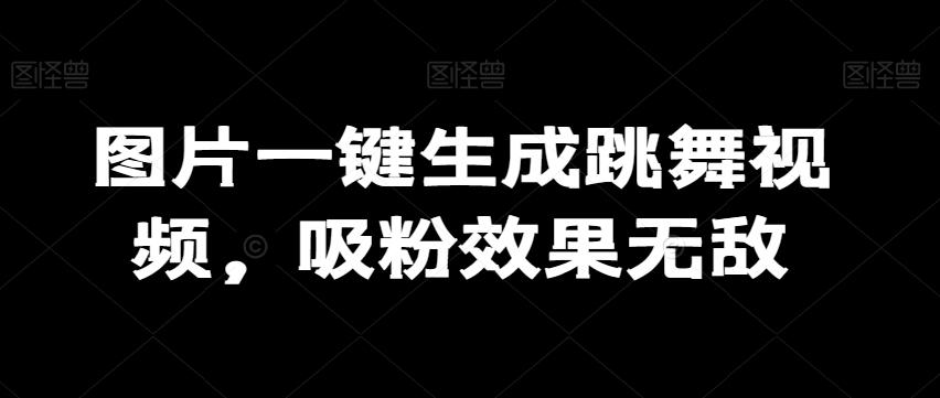 图片一键生成跳舞视频，吸粉效果无敌-泱泱学习社