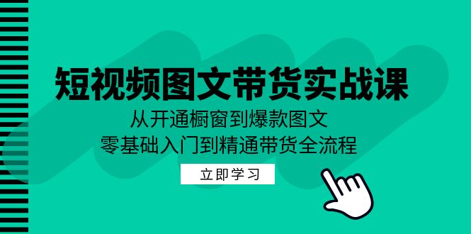短视频图文带货实战课：从开通橱窗到爆款图文，零基础入门到精通带货-泱泱学习社