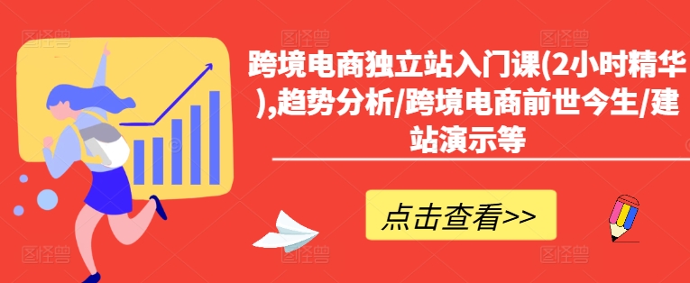 跨境电商独立站入门课(2小时精华),趋势分析/跨境电商前世今生/建站演示等-泱泱学习社