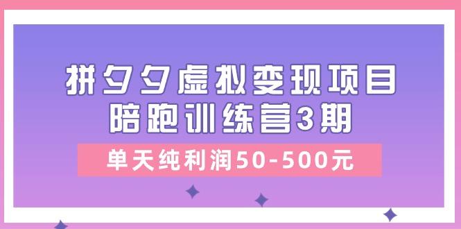 某收费培训《拼夕夕虚拟变现项目陪跑训练营3期》单天纯利润50-500元-泱泱学习社