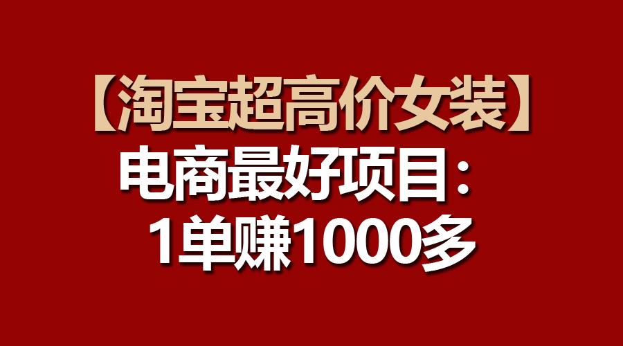 【淘宝超高价女装】电商最好项目：一单赚1000多-泱泱学习社
