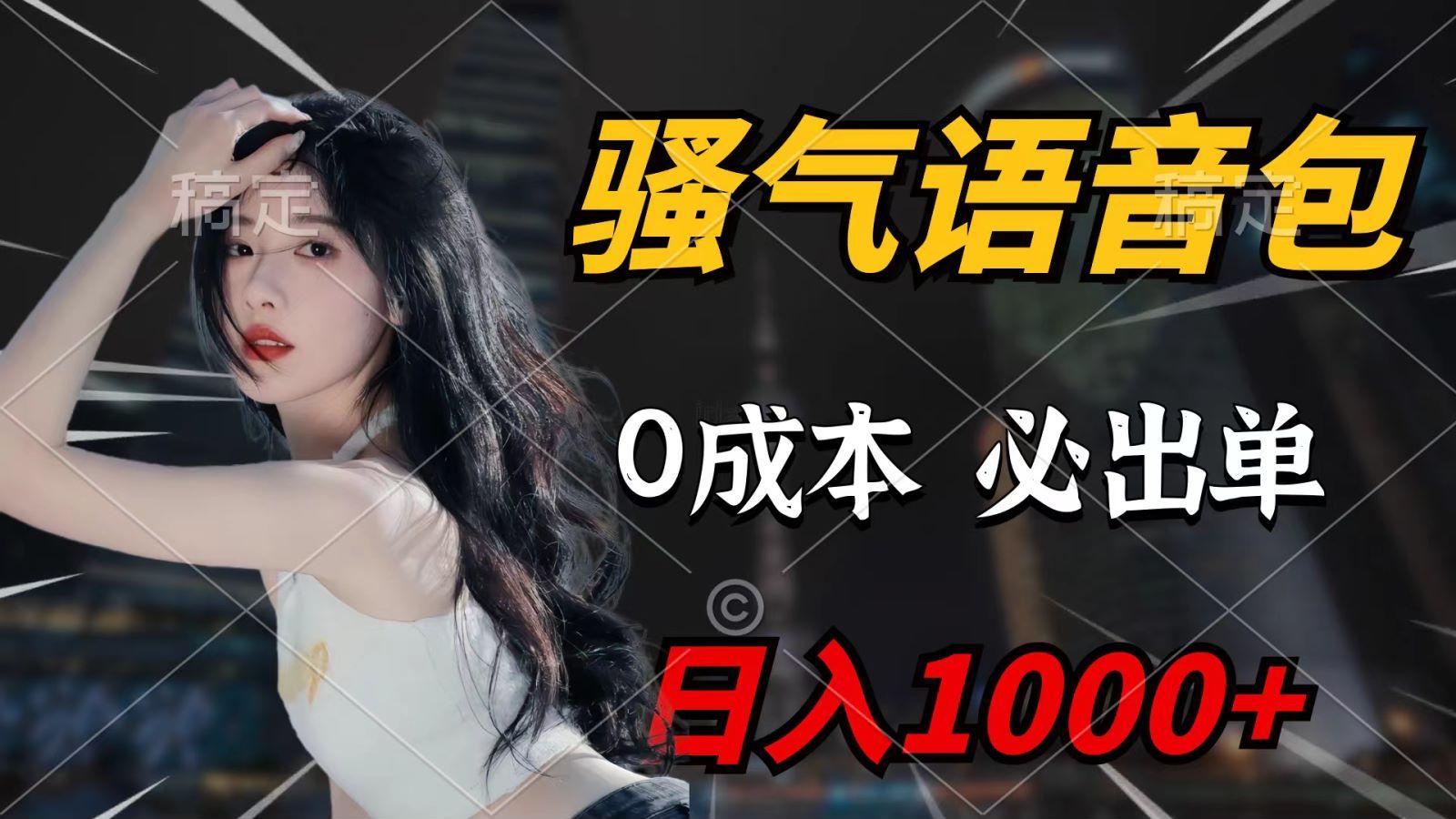 (9701期)骚气语音包，0成本一天1000+，闭着眼也能出单，详细教程！-泱泱学习社