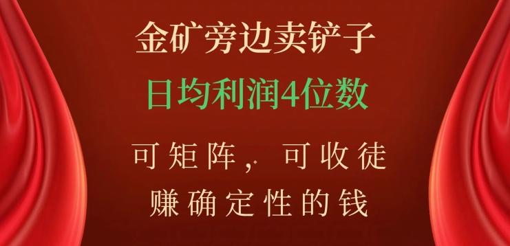 金矿旁边卖铲子，赚确定性的钱，可矩阵，可收徒，日均利润4位数【揭秘】-泱泱学习社