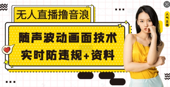 无人直播撸音浪+随声波动画面技术+实时防违规+资料【揭秘】-泱泱学习社