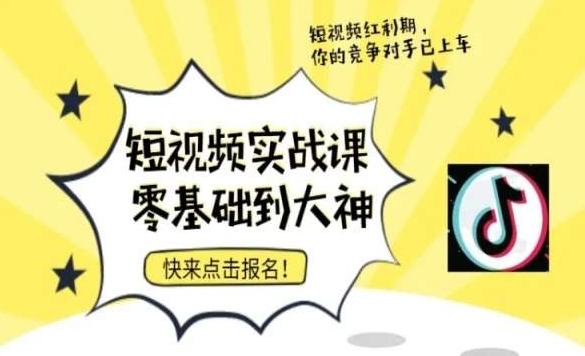 短视频零基础落地实操训练营，短视频实战课零基础到大神-泱泱学习社