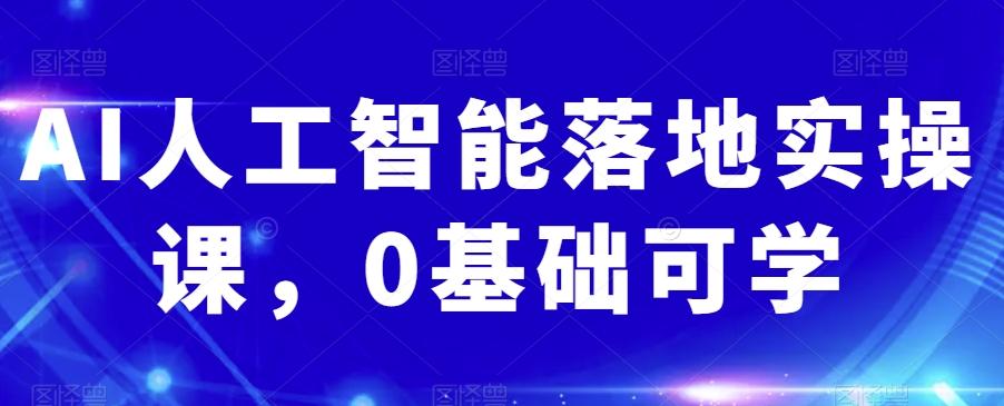 AI人工智能落地实操课，0基础可学-泱泱学习社