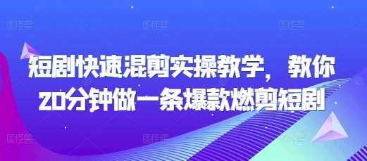 短剧快速混剪实操教学，教你20分钟做一条爆款燃剪短剧-泱泱学习社