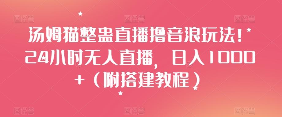 汤姆猫整蛊直播撸音浪玩法！24小时无人直播，日入1000+（附搭建教程）【揭秘】-泱泱学习社