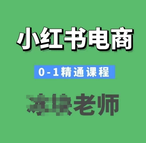小红书电商0-1精通课程，小红书开店必学课程-泱泱学习社
