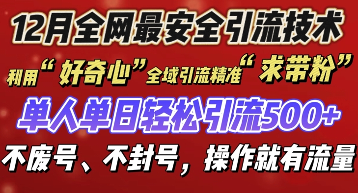 12 月份全网最安全引流创业粉技术来袭，不封号不废号，有操作就有流量【揭秘】-泱泱学习社