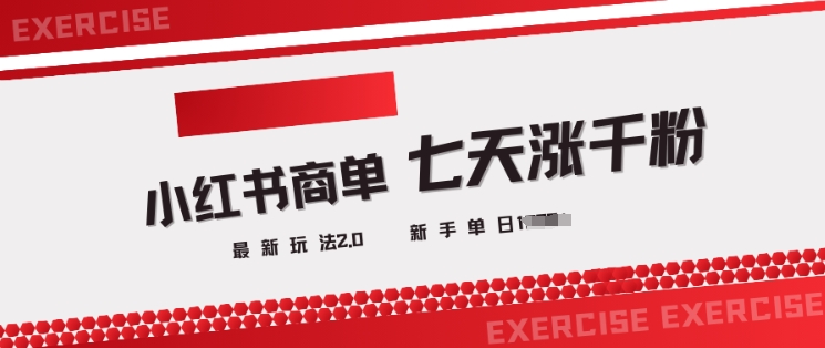 小红书商单2.0最新玩法，3天涨千粉单日变现多张-泱泱学习社