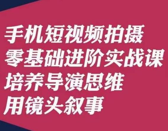 手机短视频拍摄零基础进阶实战课，培养导演思维用镜头叙事唐先生-泱泱学习社