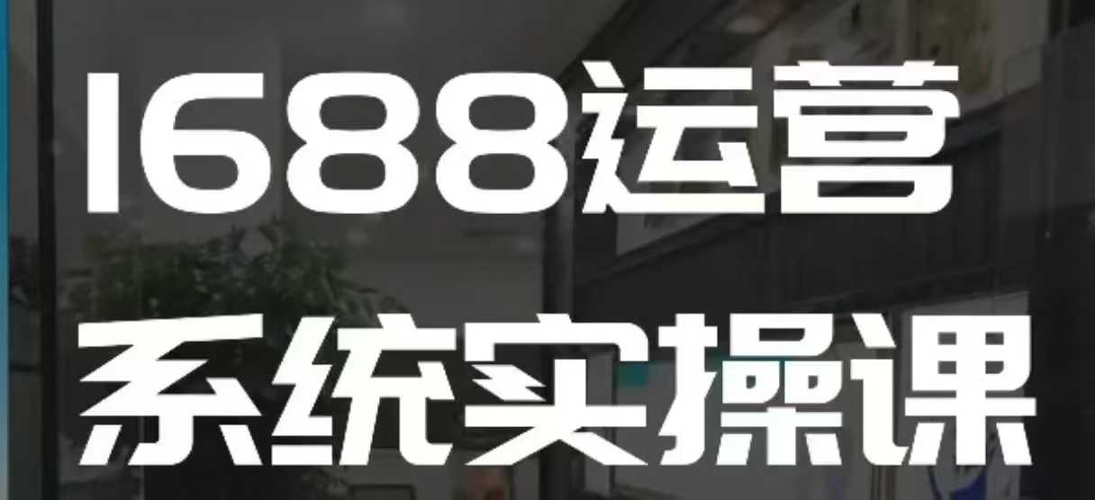 1688高阶运营系统实操课，快速掌握1688店铺运营的核心玩法-泱泱学习社