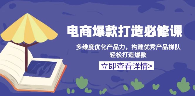 电商爆款打造必修课：多维度优化产品力，构建优秀产品梯队，轻松打造爆款-泱泱学习社