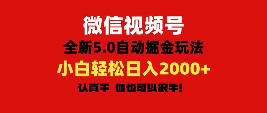 微信视频号变现，5.0全新自动掘金玩法，日入利润2000+有手就行-泱泱学习社