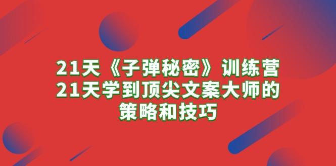 21天《子弹秘密》训练营，21天学到顶尖文案大师的策略和技巧-泱泱学习社