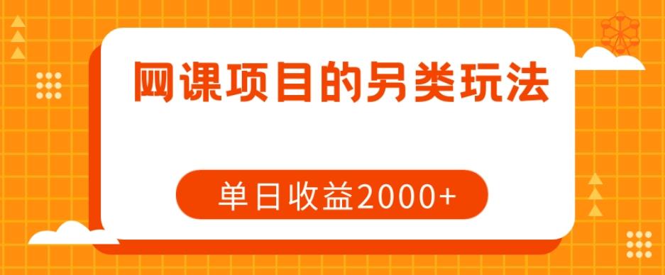 网课项目的另类玩法，单日收益2000+【揭秘】-泱泱学习社