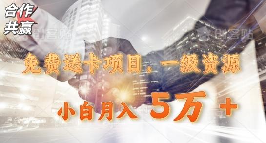 免费送卡项目，一级资源，小白月入5万+-泱泱学习社