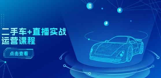 二手车+直播实战运营课程：直播推荐/短视频推荐/千川投放/直播全流程-泱泱学习社