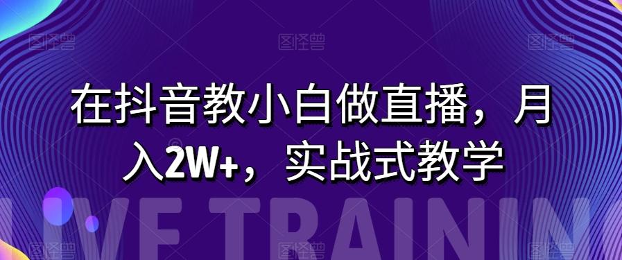在抖音教小白做直播，月入2W+，实战式教学【揭秘】-泱泱学习社