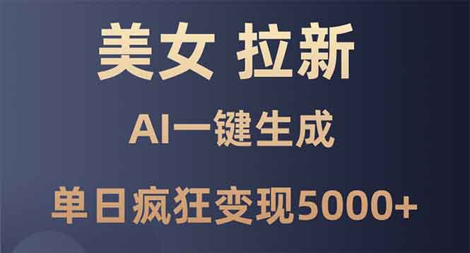美女暴力拉新，通过AI一键生成，单日疯狂变现5000+，纯小白一学就会！-泱泱学习社