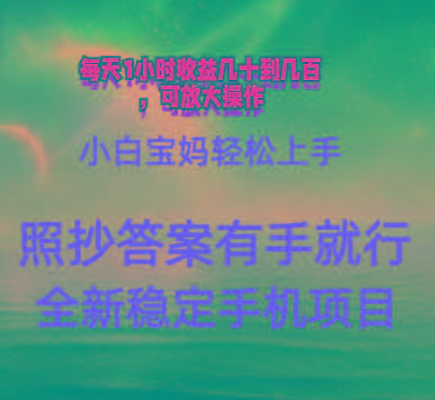 0门手机项目，宝妈小白轻松上手每天1小时几十到几百元真实可靠长期稳定-泱泱学习社