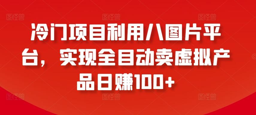 冷门项目利用八图片平台，实现全目动卖虚拟产品日赚100+【揭秘】-泱泱学习社
