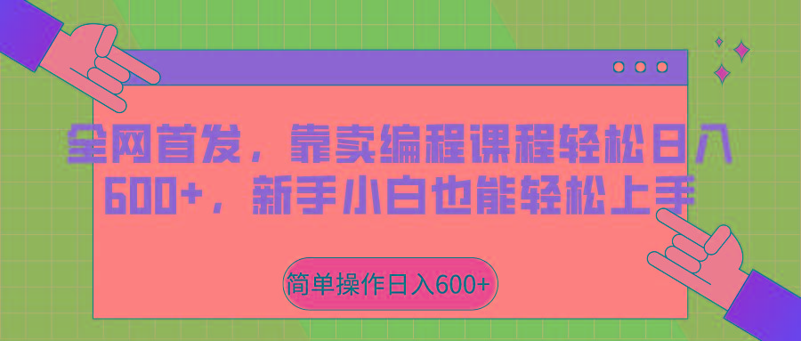 全网首发，靠卖编程课程轻松日入600+，新手小白也能轻松上手-泱泱学习社