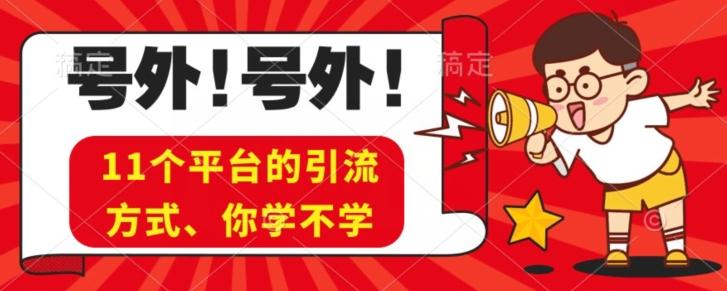 实操11个热门平台引流方法、私域教程看完不走弯路！-泱泱学习社