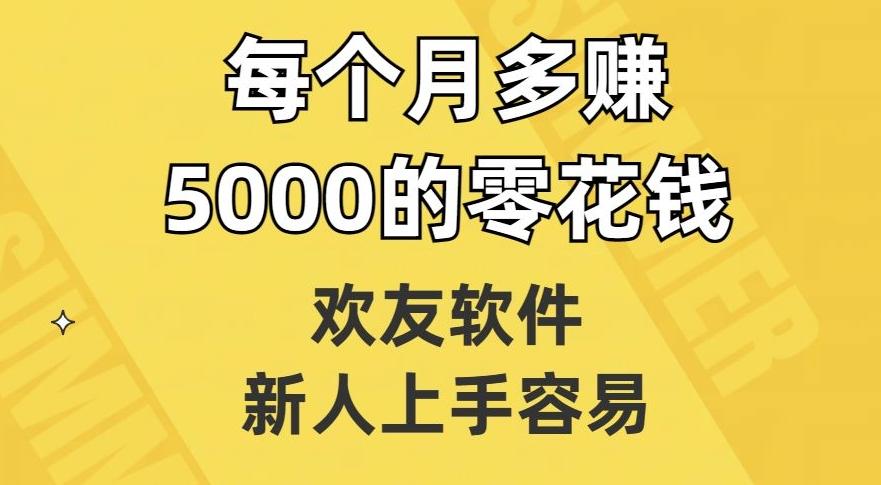 欢友软件，新人上手容易，每个月多赚5000的零花钱【揭秘】-泱泱学习社