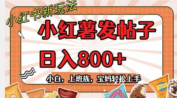 小红薯发日常帖子，日入800+小白专属项目可批量操作-泱泱学习社