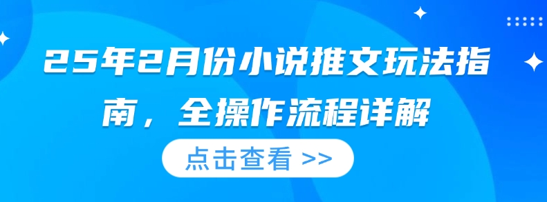 25年2月份小说推文玩法指南，全操作流程详解-泱泱学习社