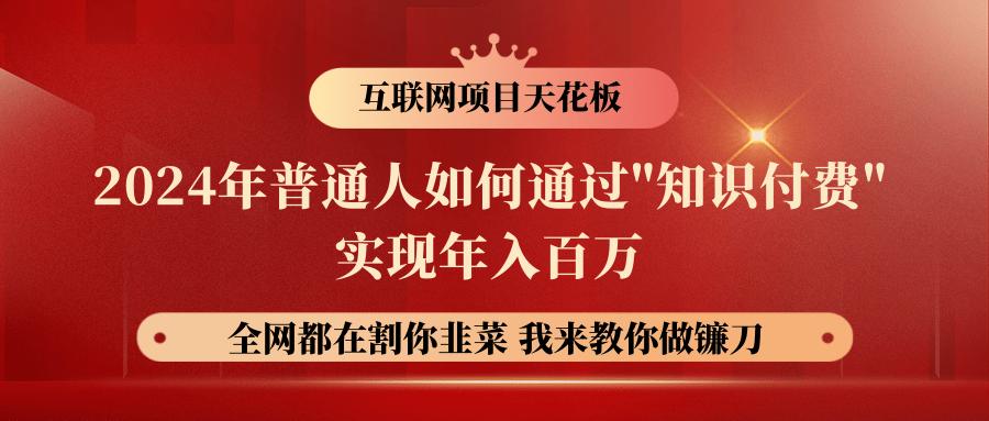 2024年普通人如何通过”知识付费”月入十万年入百万，实现财富自由-泱泱学习社