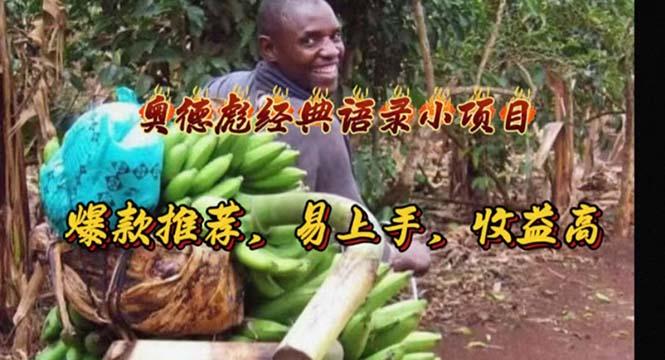 奥德彪经典语录小项目，爆款推荐，易上手，收益高-泱泱学习社