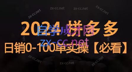 恒哥·2024拼多多日销0-100单实操-泱泱学习社