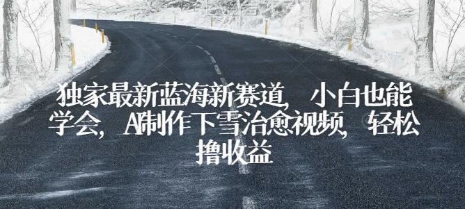 独家最新蓝海新赛道，小白也能学会，AI制作下雪治愈视频，轻松撸收益【揭秘】-泱泱学习社