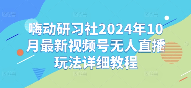 嗨动研习社2024年10月最新视频号无人直播玩法详细教程-泱泱学习社