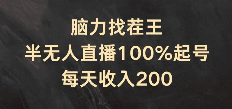 脑力找茬王，半无人直播100%起号，每天收入200+【揭秘】-泱泱学习社