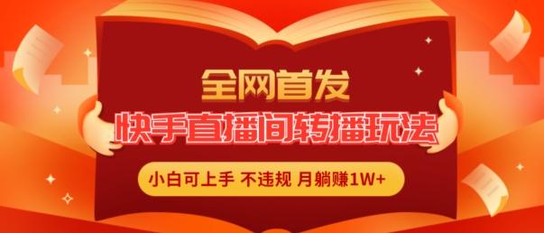 全网首发，快手直播间转播玩法简单躺赚，真正的全无人直播，小白轻松上手月入1W+【揭秘】-泱泱学习社