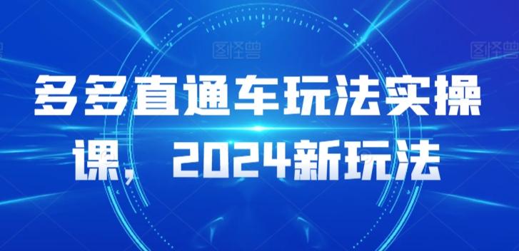 多多直通车玩法实操课，2024新玩法-泱泱学习社