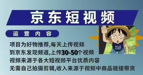 京东短视频带货课，无需自己拍摄剪辑，保姆式教学，两天快速上手-泱泱学习社