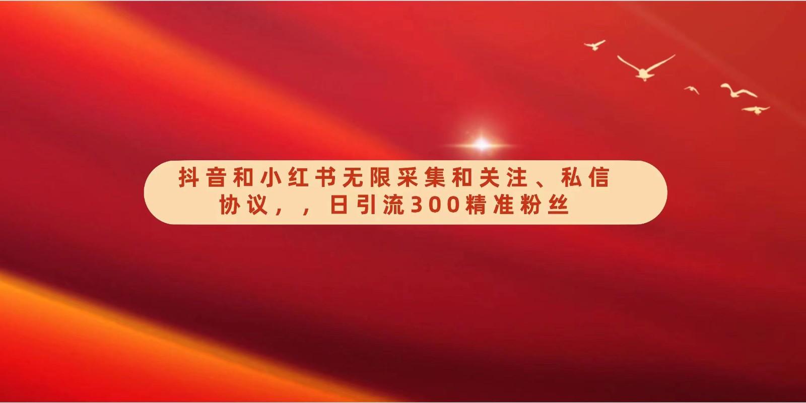 抖音和小红书无限采集和关注、私信协议，日引流300精准粉-泱泱学习社