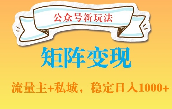 公众号软件玩法私域引流网盘拉新，多种变现，稳定日入1000【揭秘】-泱泱学习社