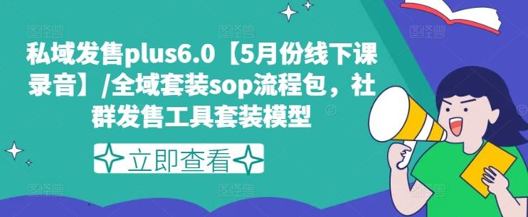 私域发售plus6.0【5月份线下课录音】/全域套装sop流程包，社群发售工具套装模型-泱泱学习社