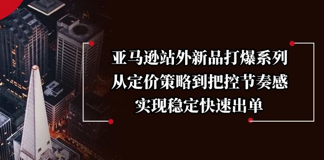 亚马逊站外新品打爆系列，从定价策略到把控节奏感，实现稳定快速出单-泱泱学习社