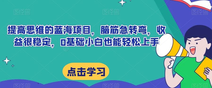 提高思维的蓝海项目，脑筋急转弯，收益很稳定，0基础小白也能轻松上手-泱泱学习社